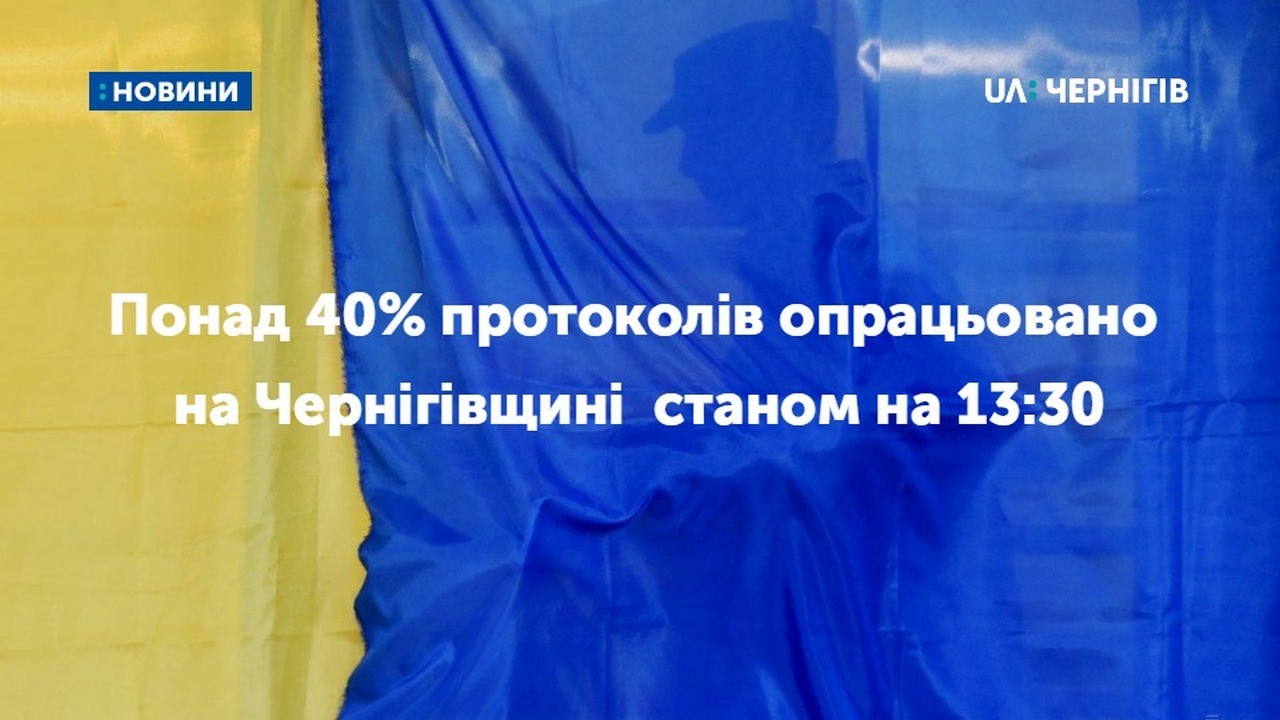 Понад 40% протоколів опрацьовано на Чернігівщині  станом на 13:30